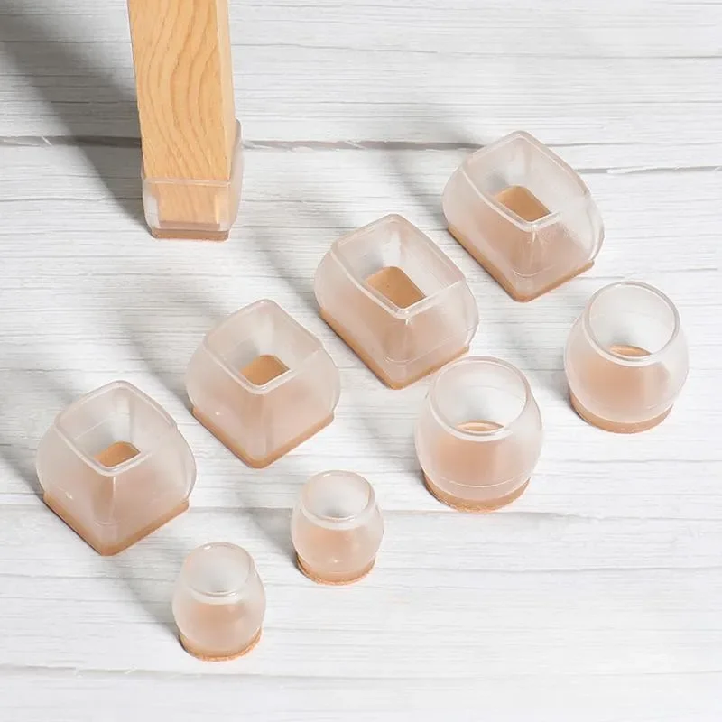 16 Stück quadratische Stuhlbein-Bodenschoner mit Filzboden, Bodenschoner für Stühle, Filz-Stuhlpolster, Stuhlbeinabdeckungen, Heimdekoration Image