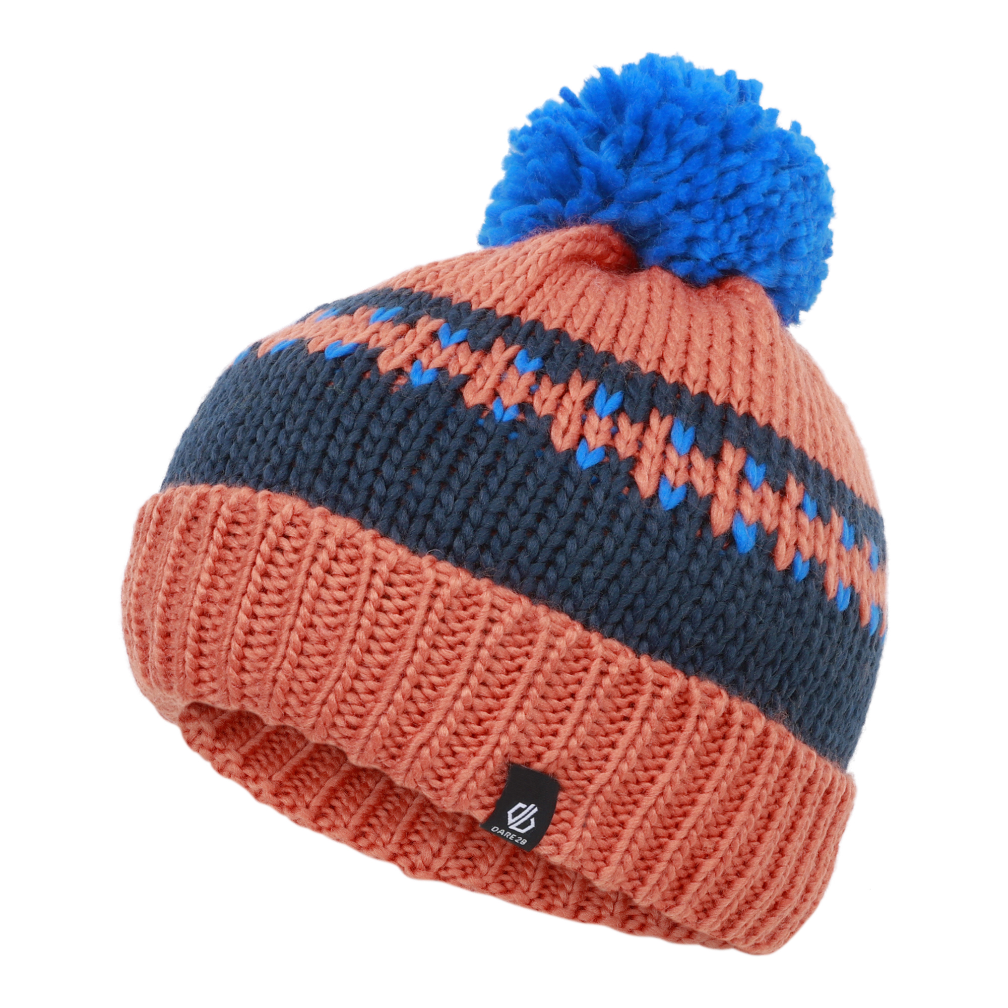 Dare 2B - "Boffin II" Mütze Bommel für Kinder (Orange/Dunkel-Jeansblau) Image