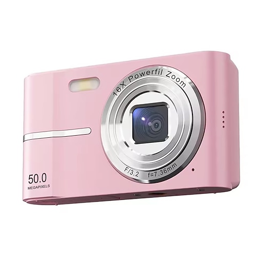 4K Digitalkamera 50MP 16X Digitalzoom Kamera 2,4 Zoll IPS Bildschirm Gesichtserkennung Blitzkamera Bewegungsmelder Timer Kamera Valentinstag Geschenk Image