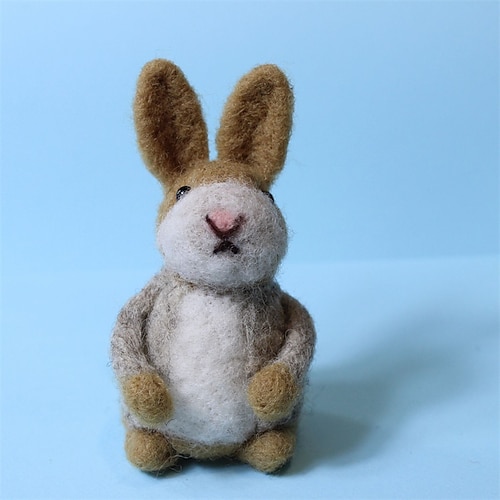 Osterkorb-Füller Nadel Filz Hase handgemachter Woll Miniatur Hase Plüschtier Peter Hase Stil Spielzeug weiches Frühlings Andenken Geschenk für Kinder Mädchen Jungen Baby Waldorf Kindergarten Dekor