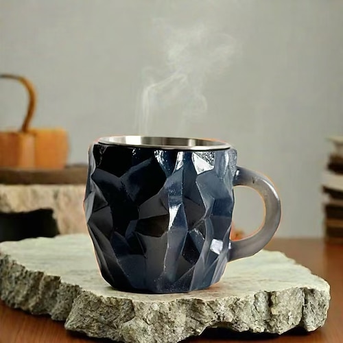 Kaffeetassen aus Mineralglasimitat 2025, farbenfrohes Kunstharz-Kristallglas – elegantes Weihnachtsgeschenk für Zuhause und das Büro, ideal für Weihnachten Image