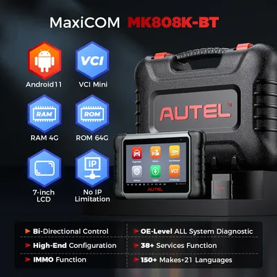 Autel MaxiCOM MK808KBT PRO Car Diagnostic Tools Full Bidirectional Bluetooth OBD2 Scanner Auto Diagnosis