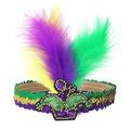 fascia per capelli da carnevale per donna glitter viola verde giallo paillettes fascia per capelli con nodo in alto divertente festa di carnevale regalo per sorella mamma migliore amica