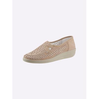 Slipper CLASSIC, Damen, Gr. 37, beige, Glattleder, Nubukleder, Leder, sportlich, Schuhe