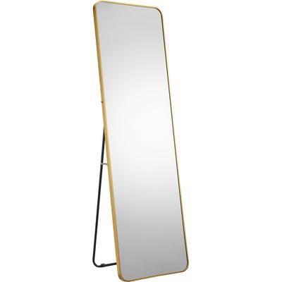Ganzkörperspiegel SALESFEVER, gold, B:50cm H:160cm T:2cm, Aluminium, Spiegelglas, Spiegel, mit goldfarbenem Rahmen Image