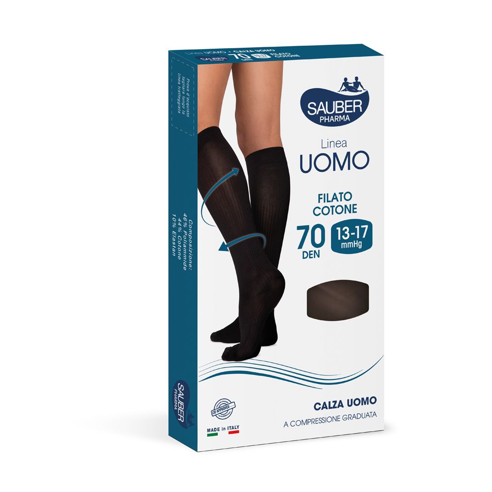 Calza Uomo Cotone 70 Denari Grande Nero Altro
