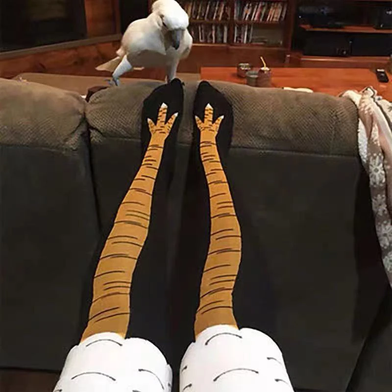 Uomo Donna Divertenti calzini di pollo 3D Stampa Cartoon Cosplay Alta flessibilità Calzino alto in cotone Moda Punta sottile Piedi 2025