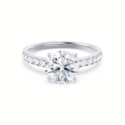 TEMU 1/2/3/5 Carat Round Cut Vvs1 Fancy Vivid Moissanite Solitaire Engasynthetic Gemstoneent Ring, Ring, Gift For Her Image