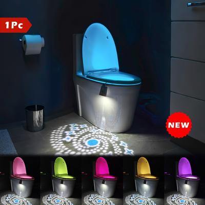 TEMU Setonr Disco 10 Colors Lights Sensor Toilet Seat Toilet Bathroom Night Light For Toilet Bowl Bathroom Lights Image