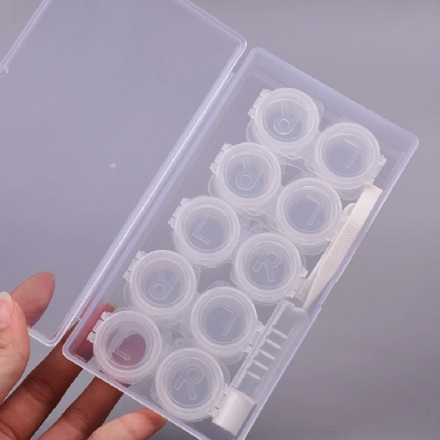 Neue PP-Box, fünf Paar Kontaktlinsenbehälter mit transparenter Schnalle, Kontaktlinsen-Pflegebox Image