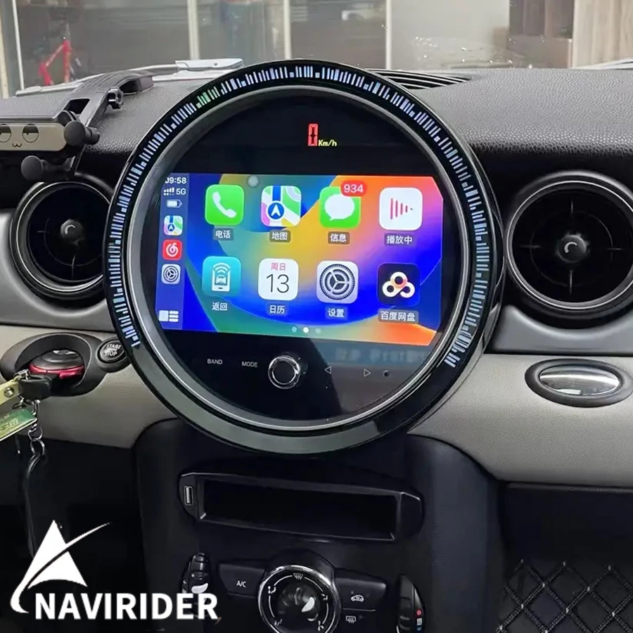 Android Bildschirm Auto LCD Dashboard Cluster Center Tacho Player Für BMW Mini One Cooper R55 R56 Peaceman Clubman Carplay GPS Image