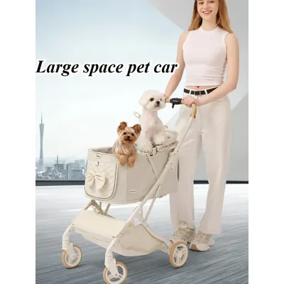 Outdoor Puppy Stroller Cat Dog Travel Breathable Pet Stroller Lightweight Convenient Folding Small Medium Pet Stroller Products