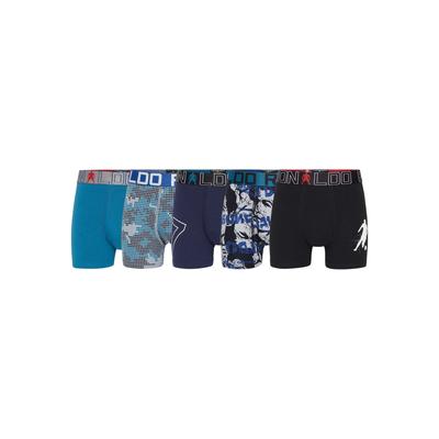 Boxershorts CR7 "Boxershort CR7 Boys Trunk 5-pack 5er Pack", Kinder, Gr. 140, bunt (schwarz, blau, türkis), Obermaterial