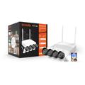 Tenda Kit Videosorveglianza WiFi, 4X 2K Telecamere da Esterno e 4CH NVR (fino a 10TB) con 1TB HDD,