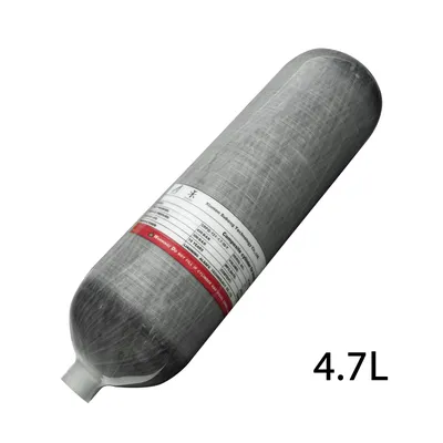TUXING 4500Psi 300Bar 4.7L Carbon Fiber Cylinders High Pressure Cylinders for HPA Scuba Diving Tank Thread M18*1.5