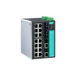 Moxa EDS-518A-SS-SC-T Mnged Gb Ethernet switch 14 10/100BaseT(X) 2 100BaseFX SM w/ SC 2 combo 10/100/1000BaseT(X) or 1000BaseSFP slots for SFP-1G Gb Ethernet mod -40 to 75ï¿½C Op
