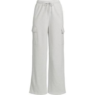 Serious Sweats Wide Leg Cargo Joggers, Women, size: 16-18, regular, Grey, Cotton-blend/Poly-blend, by Lands' End