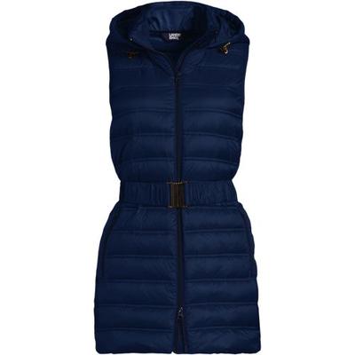 Wanderweight Down Ultralight Packable Belted Gilet, Women, size: 28-30, plus, Blue, Nylon, by Lands' End