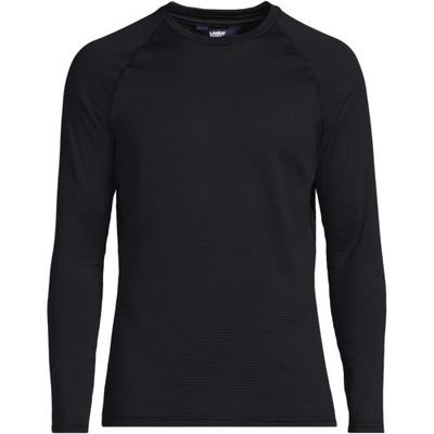 Expedition Crew Neck Thermal Top, Men, size: 38-40, regular, Black, Poly-blend, by Lands' End