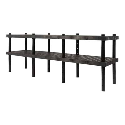 SPC Industrial Work-Bench 96" x 24" x 36" Adjustable 2-Shelf Grid-Top Workbench AW9624