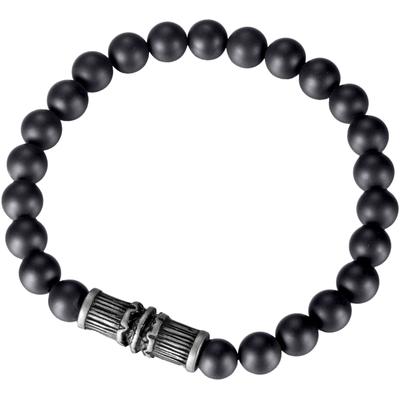 Armband FIRETTI "Schmuck Geschenk Edelstahl Armschmuck Natursteinkette Designelement", schwarz (altsilberfarben, schwarz, schwarz), Armbänder, Edelstahl-Nylon, Edelstahl, Nylon, mit Onyx Image