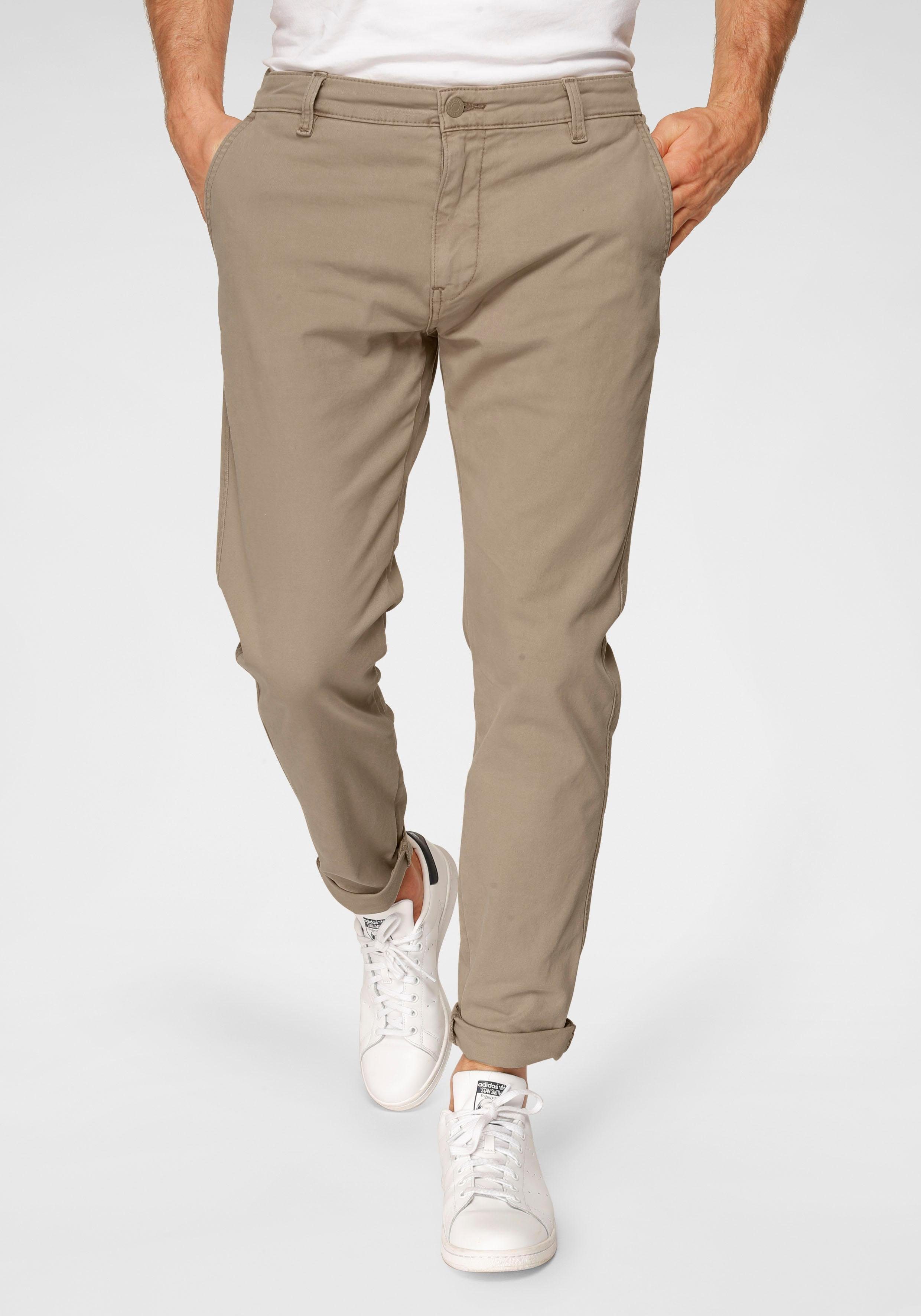 Chinohose LEVI'S "Chino Taper", Herren, Gr. 31, Länge 30, beige, Web, Obermaterial: 98% Baumwolle, 2% Elasthan, unifarben, gerade, unten schmal knöchellang, Hosen Chinohose, mit optimalem Stretchanteil
