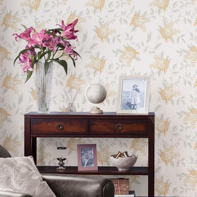 Vliestapete LAURA ASHLEY "Portland Fern Apricot", orange, B:0,52m H:10m L:10m, Vlies, Tapeten, 10mx52cm (ca. 5m2) Image