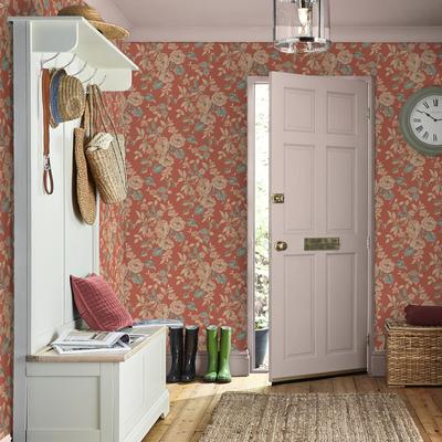 Vliestapete LAURA ASHLEY "Alyworth Trail Terracota", braun, B:0,52m H:10m L:10m, Vlies, Tapeten, 10mx52cm (ca. 5m2) Image