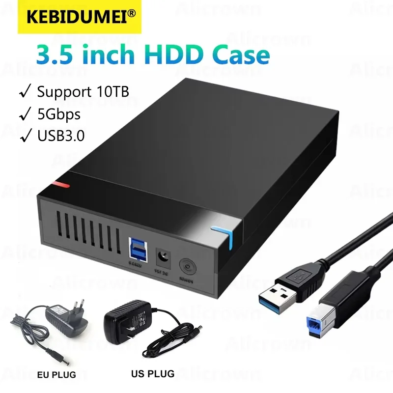 HDD-Gehäuse 3,5 Zoll SATA zu USB 3.0 Externer Festplattenleser für HDD-Box-Gehäuse HD Externes HDD-Hochgeschwindigkeitsgehäuse für PC Laptop Image