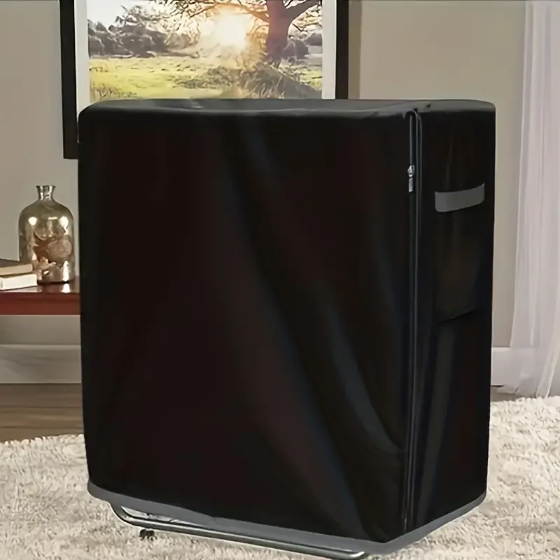 Universeller Aufbewahrungstaschenschutz für Zustellbetten (schwarz) – wetterfest, zusammenklappbar und langlebig für Gartenmöbel Image