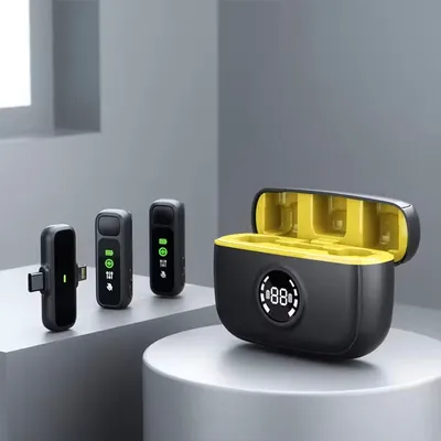 K30 One to Two mit Digitalanzeige Apple Android Universelles kabelloses Halsbandmikrofon Live-Halsbandmikrofon