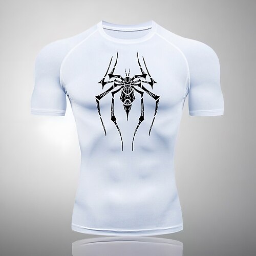 Herren Sportshirt Fitnessshirt Trainingsshirt Gepolstertes Kompressionsshirt Kurzarm T-Shirt Lässig Athleisure Spinnen Schnelltrocknend Weich Atmungsaktiv Fitnesstraining Gehen Joggen Sportbekleidung