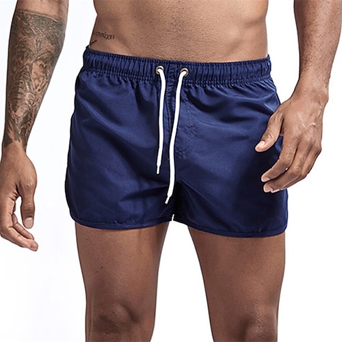 Herren Badeshorts Badehose Einfarbig Kordelzug Schnelltrocknend Boardshorts Badeanzug Surfen Strand Wassersport Sommer Image