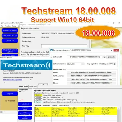 V18.00.008 Active Code Work With MINI VCI ForToyota OTC Auto Scanner TIS Techstream 18.00.008 For