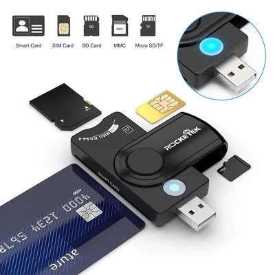 Smart External Card Reader USB 2.0 SIM Card TF Smart Memory Card Reader Adapter Flash Drive