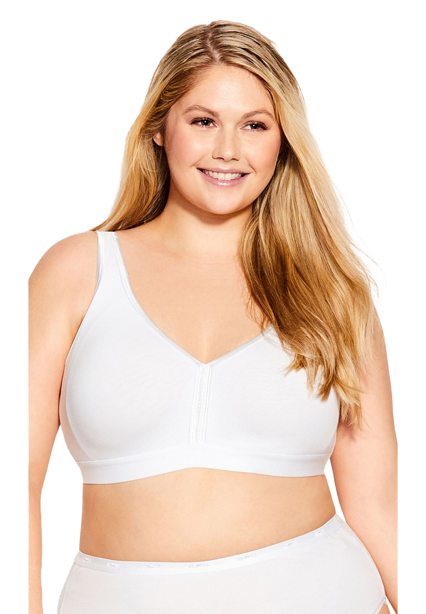 Plus Size Women's Basic Cotton Bra by Avenue Body in White (Size 42 DDD)