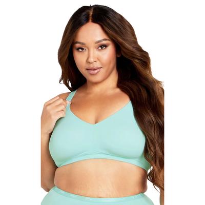 Plus Size Women's Wireless Back Smoother Bra by Avenue Body in Aqua Splash (Size 46 DDD)