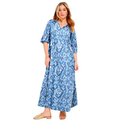 Plus Size Women's Halcion Boho Maxi Dress by June+Vie in Painter's Dots Blue (Size 18/20)