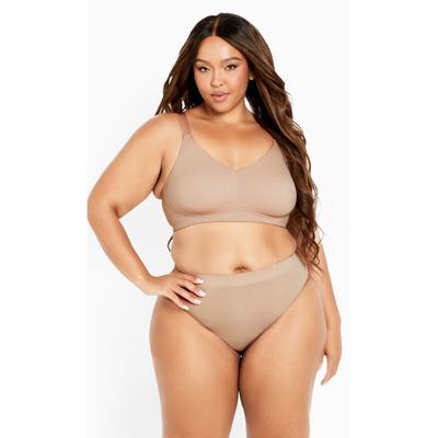 Plus Size Women's Wireless Back Smoother Bra by Avenue Body in Natural (Size 42 D)