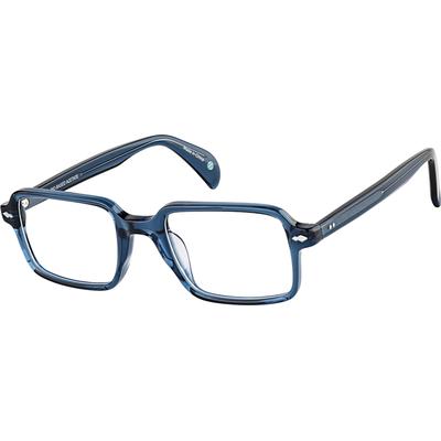 Zenni Men's Rectangle Glasses Blue Bio-Based Full Rim Frame