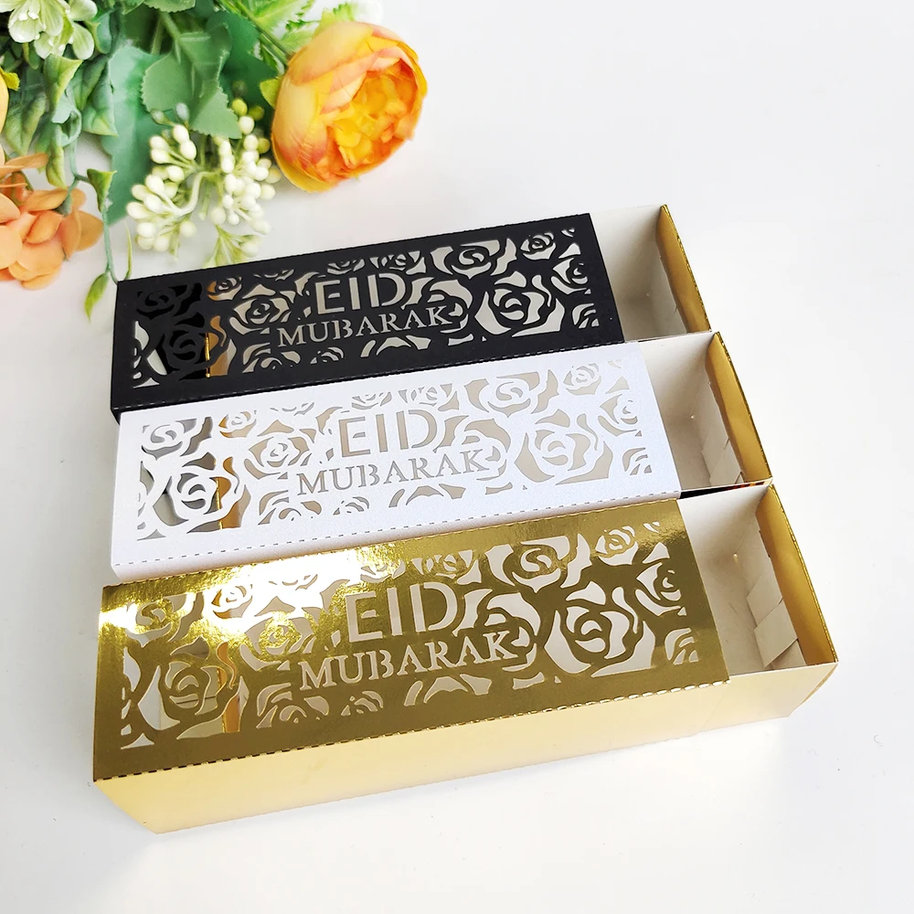 10 stücke Eid Mubarak Geschenk Box Ramadan Kareem Schokolade Candy Boxen Muslim Islamischen Festival Dekoration DIY Party Supplie Eid Al-fitr Image