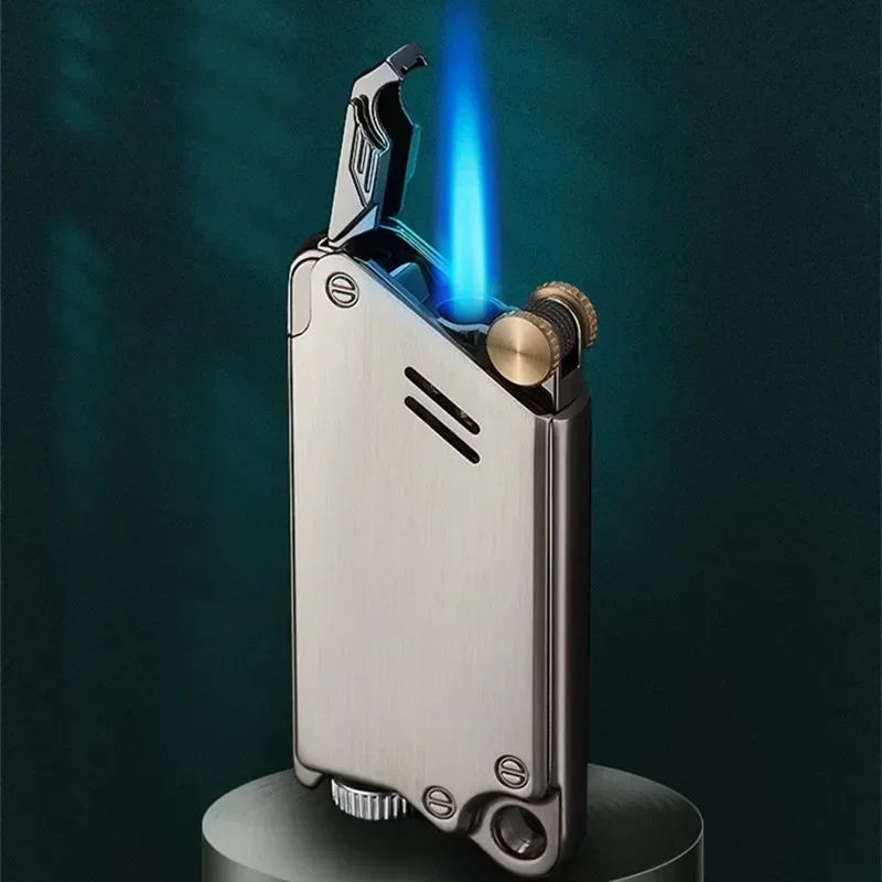Neue ungewöhnliche mechanische Sinn Jet Fackel Feuerzeug wind dicht wasserdicht aufblasbare Butan Zigaretten anzünder Rauchen Zubehör cool Image