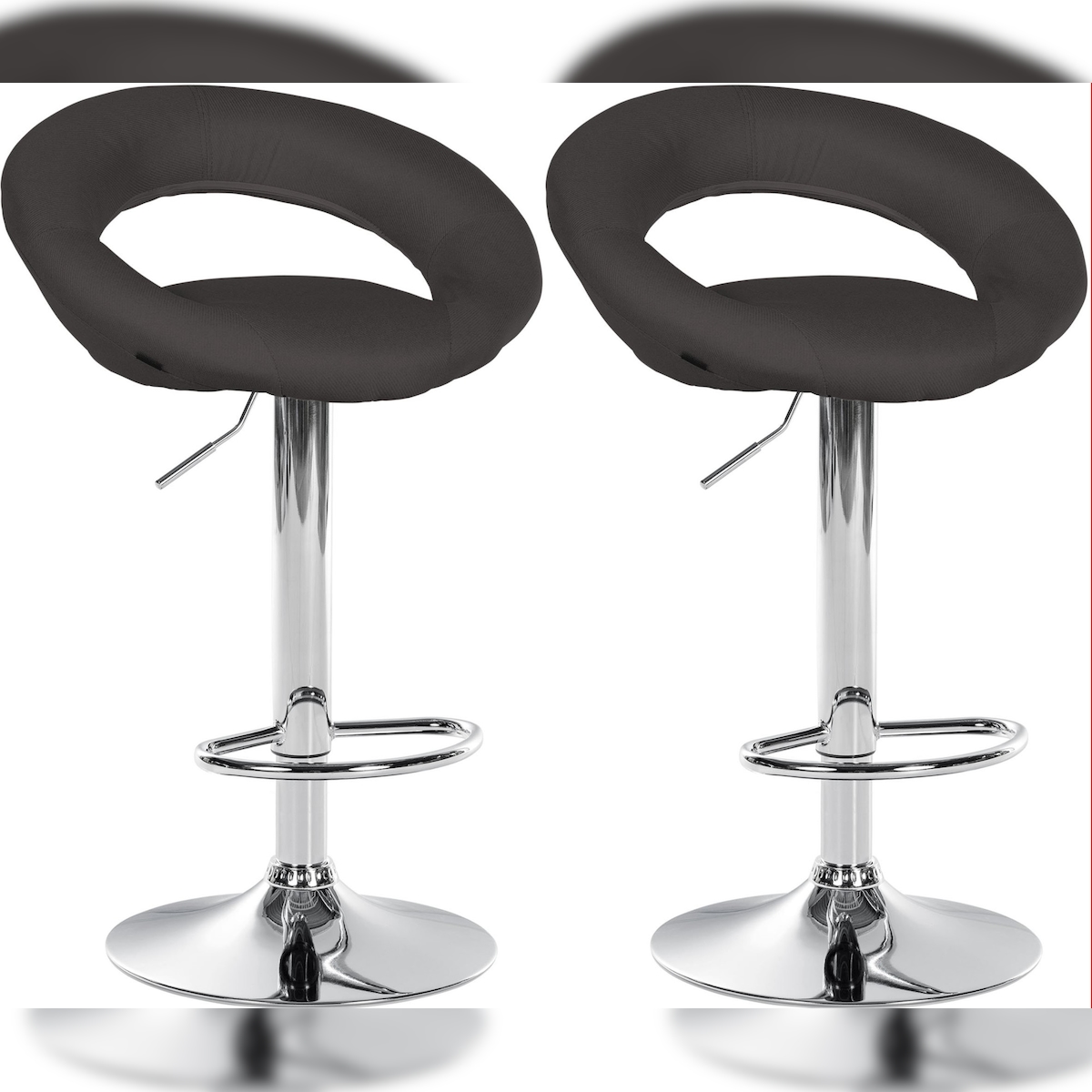 CLP 2er Set Barhocker Olinda Stoff dunkelgrau/chrom Image