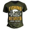 Per uomo Divertente Per la pesca maglietta Manica corta maglietta Stampa 3D Girocollo Camicia Di tendenza Giornaliero Strada Giornaliero Nero Blu Verde Estate Primavera Abbigliamento S M L XL XXL XXXL