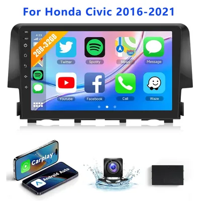 Naifay 9 Inch Wireless Car Radio for Honda Civic 2016-2021 CarPlay Touch Screen Car Video Player