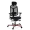 Bürostuhl / Chefsessel BICOLORE HIGH Netzstoff / Stoff schwarz / Gestell rot hjh OFFICE