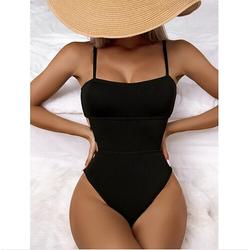 Femme Maillots de Bain Une pièce Monokini Maillot de bain Dos Nu Contrôle du Ventre Taille haute Mince Vacances Tenues de plage Couleur unie Dos nu Sans Manches Maillots de bain