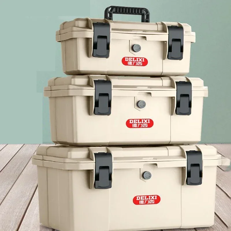 Custodia protettiva in plastica Cassetta degli attrezzi portatile Elettricista Scatola rigida antiurto impermeabile Cassetta degli attrezzi professionale completa