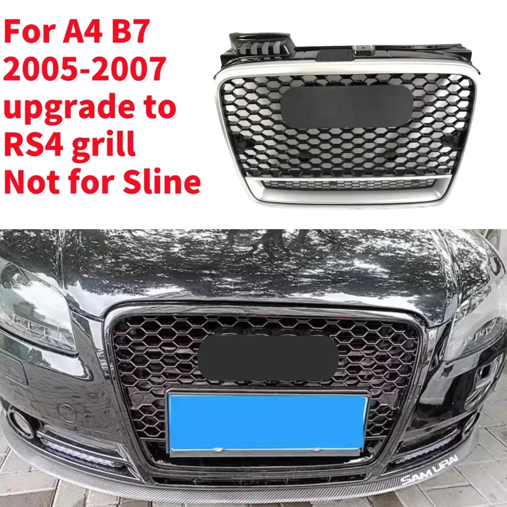 Griglie da corsa griglia del cofano anteriore griglia del paraurti anteriore dell'auto griglia centrale per griglia RS4 per A4 B7 2005-2007 (non per Sline)