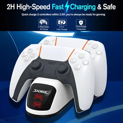 PS5-Controller-Ladegerät, Ladestation für PS5-Controller, PS5-Zubehör mit Schnellladung für die Playstation 5-Spielekonsole
